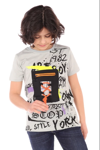 Toontoy Erkek Çocuk Armalı Önü Yazı Baskılı Tişört