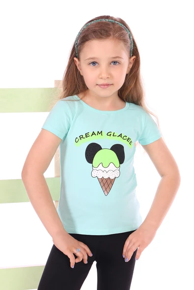 Toontoy Kız Bebek Dondurma Yazı Baskılı Tişört - 2