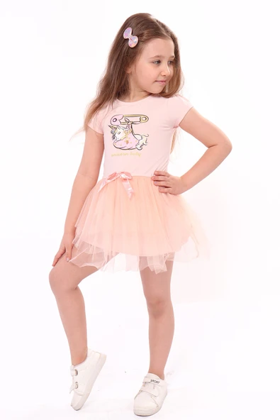 Toontoy Kız Çocuk Baskılı Elbise - 2