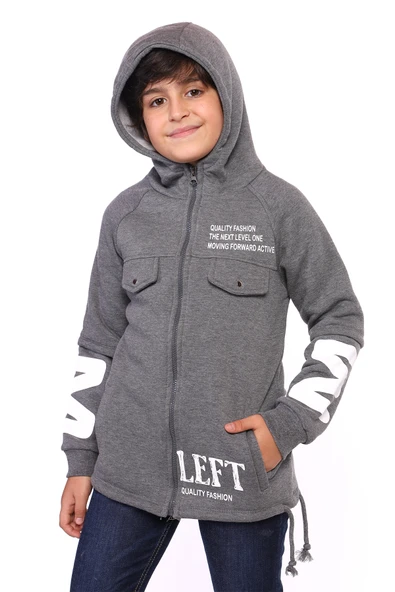 Toontoy Erkek Çocuk Kapüşonlu Baskılı Hırka - 9