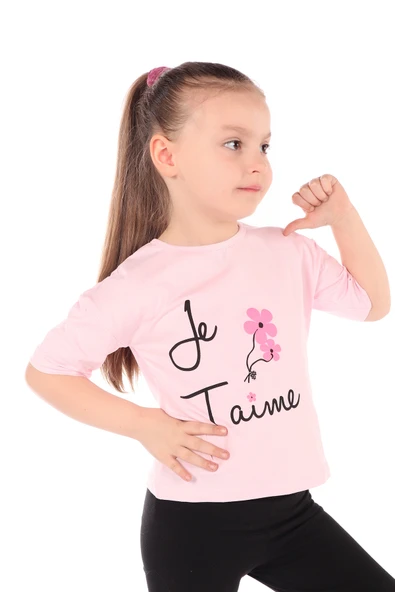Toontoy Kız Bebek Le Taime Baskılı Tişört - 12