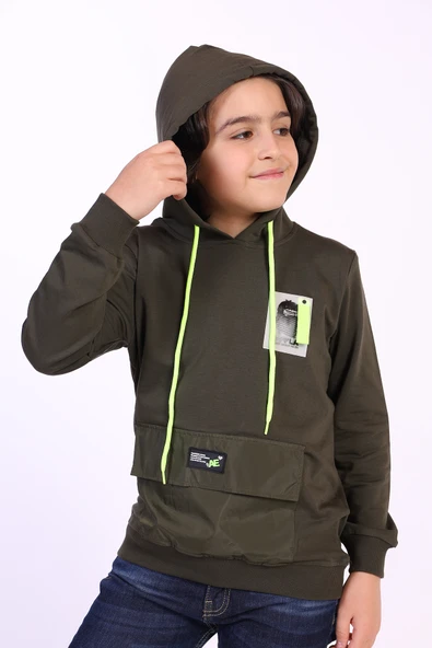 Toontoy Erkek Çocuk Armalı Kapşonlu Sweatshirt - 6
