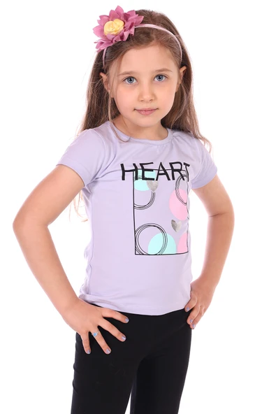 Toontoy Kız Bebek Heart Baskılı Tişört - 2