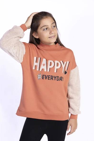 Toontoy Kız Çocuk Peluş Detaylı Baskılı Sweatshirt - 4