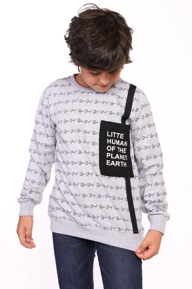 Toontoy Erkek Çocuk Cep Detaylı Baskılı Sweatshirt - 4