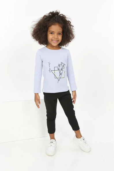 Toontoy Kız Bebek Çiçekli Yazı Nakışlı Tişört - 7