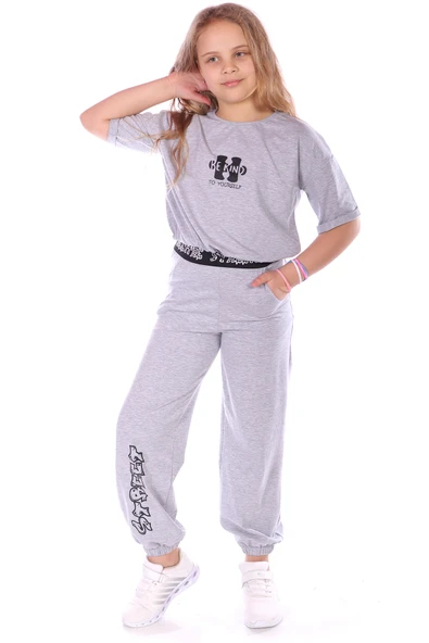 Toontoy Kız Çocuk Be Kind Baskılı Eşofman Takım - 7