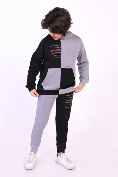 Toontoy Erkek Çocuk Kanguru Cepli Eşofman Takım - 4