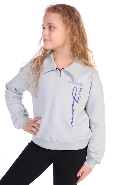 Toontoy Kız Çocuk Free Jeans Baskılı Sweatshirt - 3