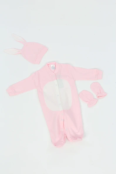Toontoy Kız Bebek Tavşan Konseptli Tulum - 5