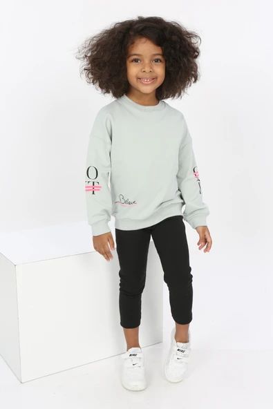 Toontoy Kız Bebek Believe Baskılı Sweatshirt - 5