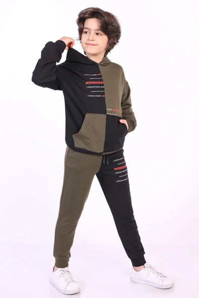 Toontoy Erkek Çocuk Kanguru Cepli Eşofman Takım - 8