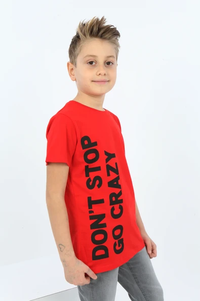Toontoy Erkek Çocuk Dont Stop Go Crazy Baskılı Tişört - 12