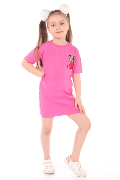 Toontoy Kız Bebek Nakışlı Elbise - 4