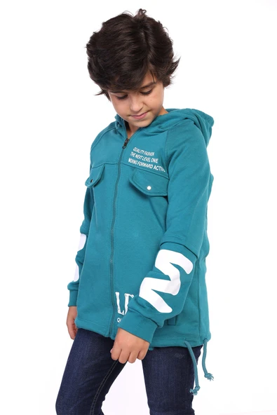 Toontoy Erkek Çocuk Kapüşonlu Baskılı Hırka - 3