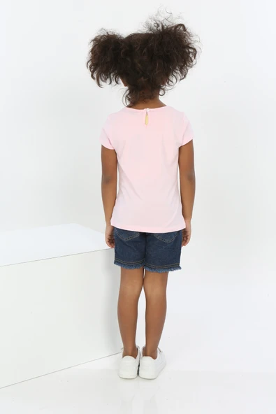 Toontoy Kız Bebek Göğsü Nota Nakışlı Yazı Baskılı Tişört - 8