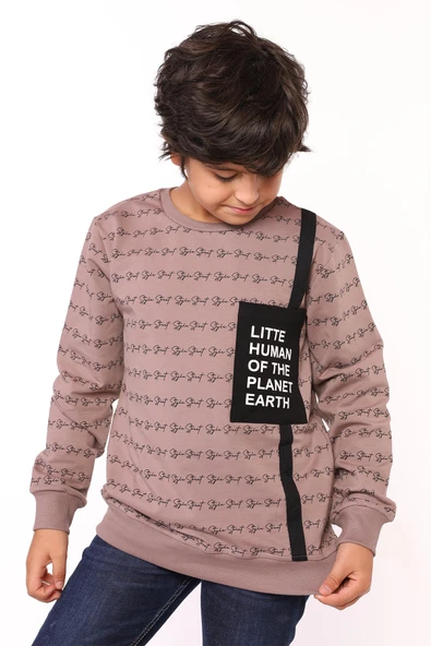 Toontoy Erkek Çocuk Cep Detaylı Baskılı Sweatshirt - 5