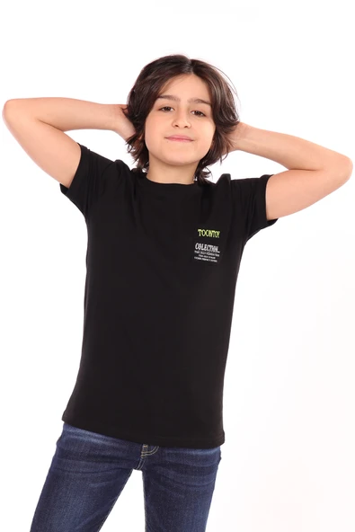 Toontoy Erkek Çocuk Göğsü Arma Detaylı Tişört - Resim 4