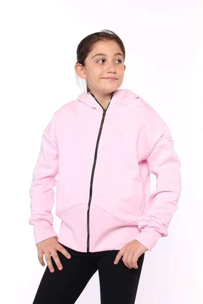 Toontoy Kız Çocuk Arkası Nakışlı İki Yanı Cepli Hırka - 6