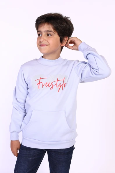 Toontoy Erkek Çocuk Kanguru Cepli Baskılı Sweatshirt - 12