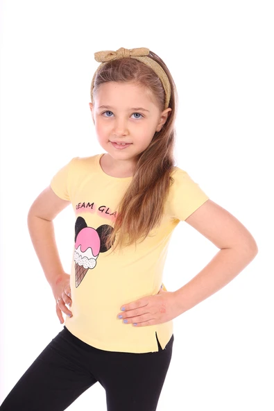 Toontoy Kız Bebek Dondurma Yazı Baskılı Tişört - 4