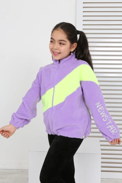 Toontoy Kız Çocuk Blok Renkli Polar Hırka - 5