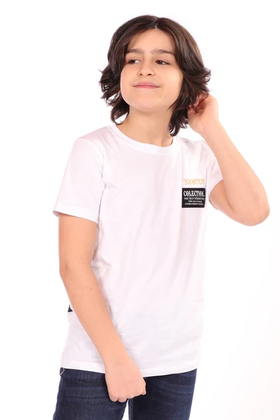 Toontoy Erkek Çocuk Göğsü Arma Detaylı Tişört - Resim 9