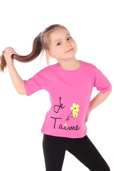 Toontoy Kız Bebek Le Taime Baskılı Tişört - 5