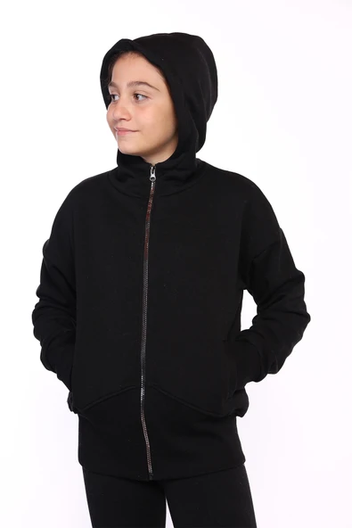 Toontoy Kız Çocuk Arkası Nakışlı İki Yanı Cepli Hırka - 4