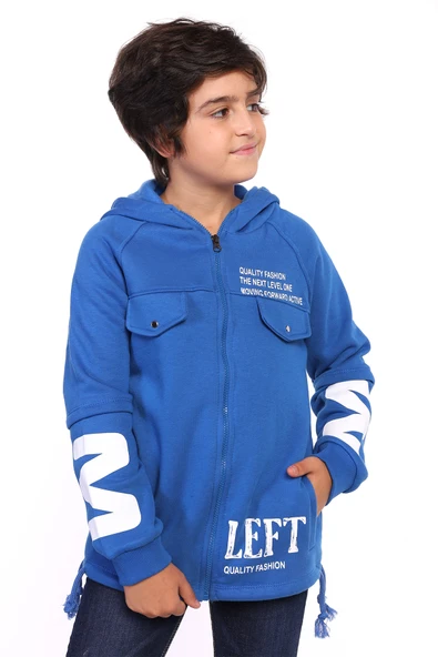 Toontoy Erkek Çocuk Kapüşonlu Baskılı Hırka