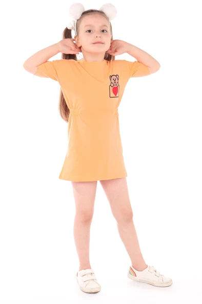 Toontoy Kız Bebek Nakışlı Elbise - 5