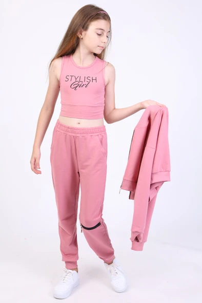 Toontoy Kız Çocuk 3lü Baskılı Eşofman Takım - Resim 3