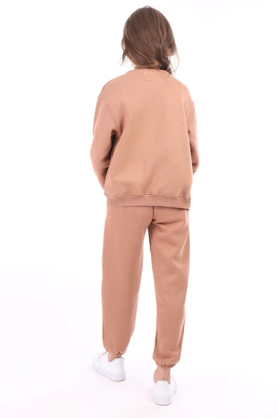 Toontoy Kız Çocuk Dik Yaka Fermuarlı Düşük Omuz Örme Hırka - 2 İplik Şardonlu - Resim 2