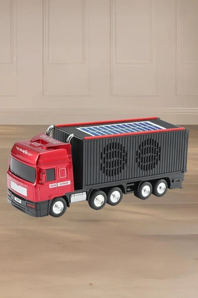 Torima D45 Kırmızı Tır Bluetooth Hoparlör FM-AUX-USB Destekli Güneş Enerjili Speaker - Resim 6