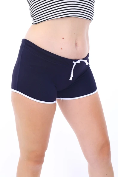 Toontoy Kadın Beli Lastikli Biye Detaylı Şort - 5