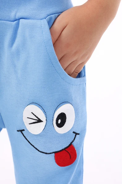 Toontoy Erkek Çocuk İki Yanı Cep Detaylı Nakışlı Eşofman Alt - 2