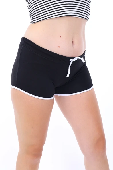 Toontoy Kadın Beli Lastikli Biye Detaylı Şort
