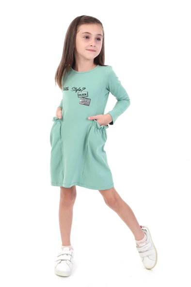 Toontoy Kız Çocuk Baskılı Elbise - 6