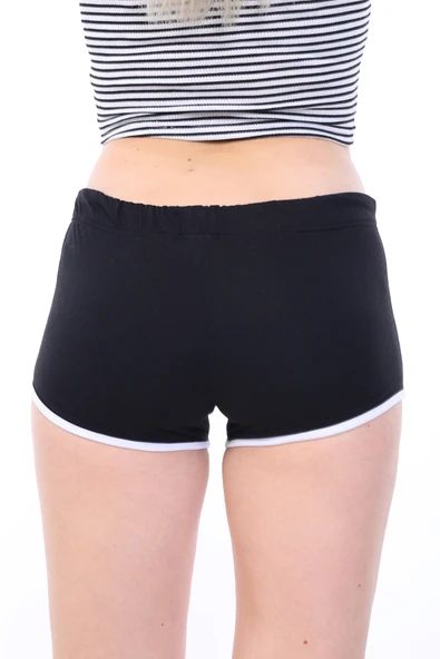 Toontoy Kadın Beli Lastikli Biye Detaylı Şort - 2