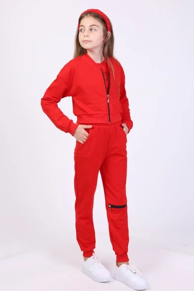 Toontoy Kız Çocuk 3lü Baskılı Eşofman Takım - Resim 4