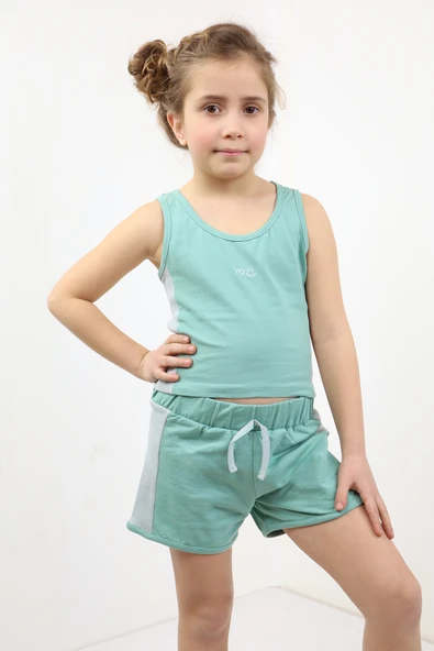 Toontoy Kız Çocuk Nakışlı Şortlu Takım - 4