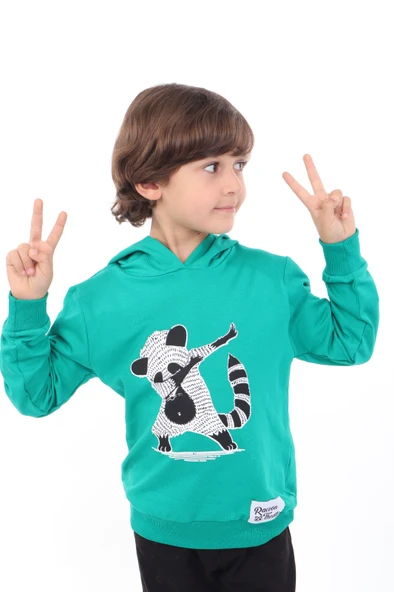 Toontoy Erkek Çocuk Rakun  Baskılı Sweatshirt - 7