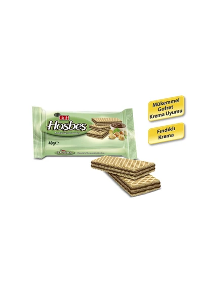 Eti Hoşbeş Fındık Kremalı Gofret 40 g x 24 Adet - 3