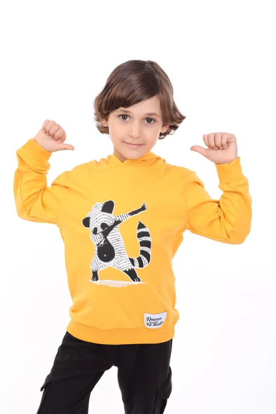 Toontoy Erkek Çocuk Rakun  Baskılı Sweatshirt - 3