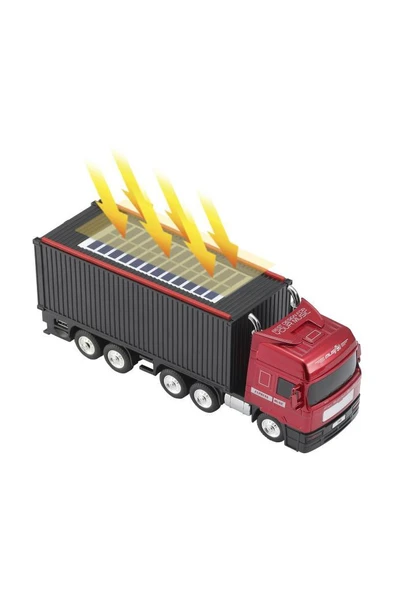 Torima D45 Kırmızı Tır Bluetooth Hoparlör FM-AUX-USB Destekli Güneş Enerjili Speaker - Resim 4