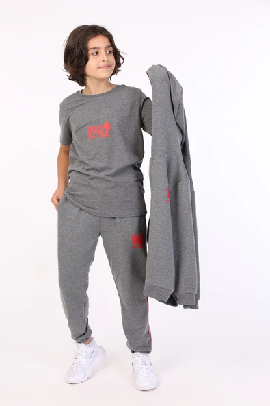 Toontoy Erkek Çocuk 3lü Baskılı Eşofman Takım - Resim 9