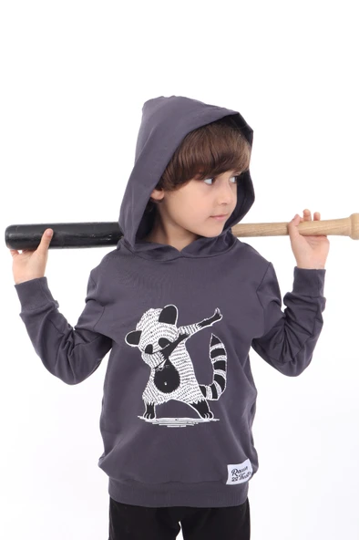 Toontoy Erkek Çocuk Rakun  Baskılı Sweatshirt - 5