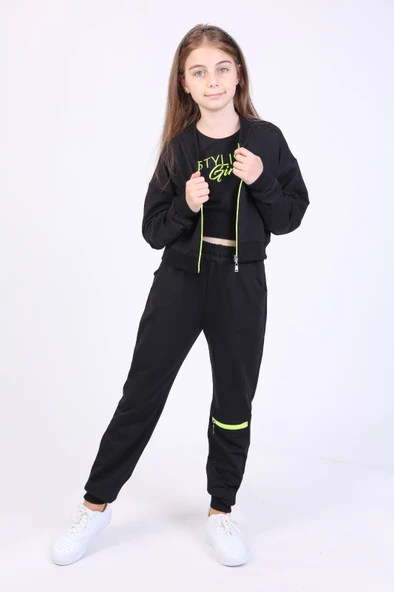 Toontoy Kız Çocuk 3lü Baskılı Eşofman Takım ürün görseli 1