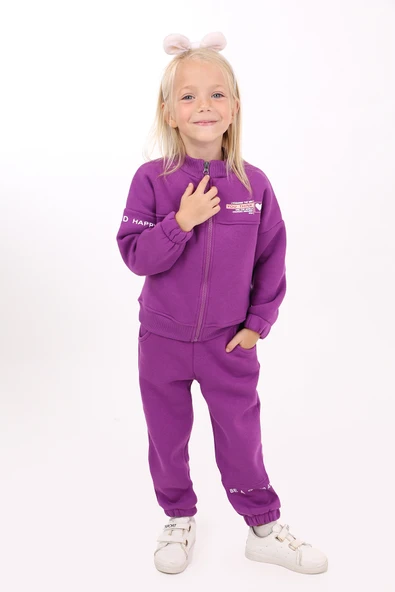 Toontoy Kız Çocuk Baskılı Eşofman Takım - 5