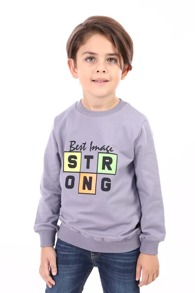 Toontoy Erkek Çocuk  Strong Baskılı Sweatshirt - 10